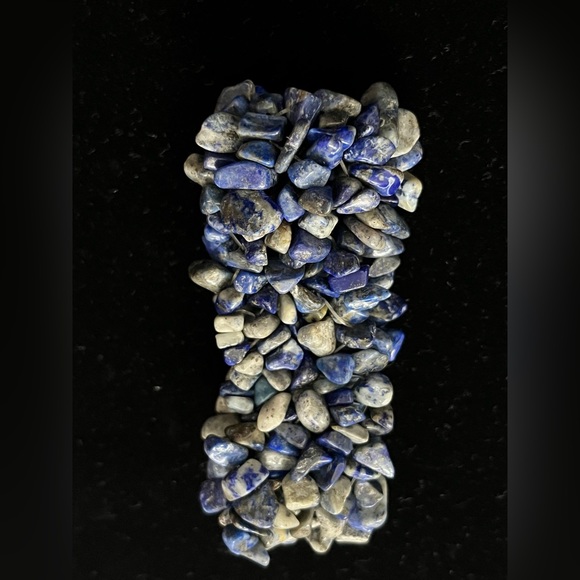 SODALITE/BLUE LAPIS GEM CHIP BRACELET - Picture 4 of 4